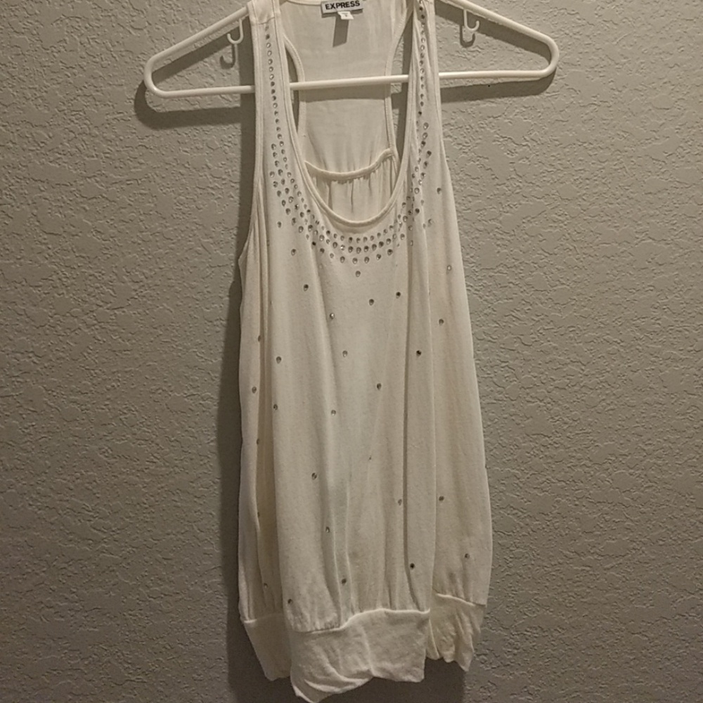 Express sequin cream top